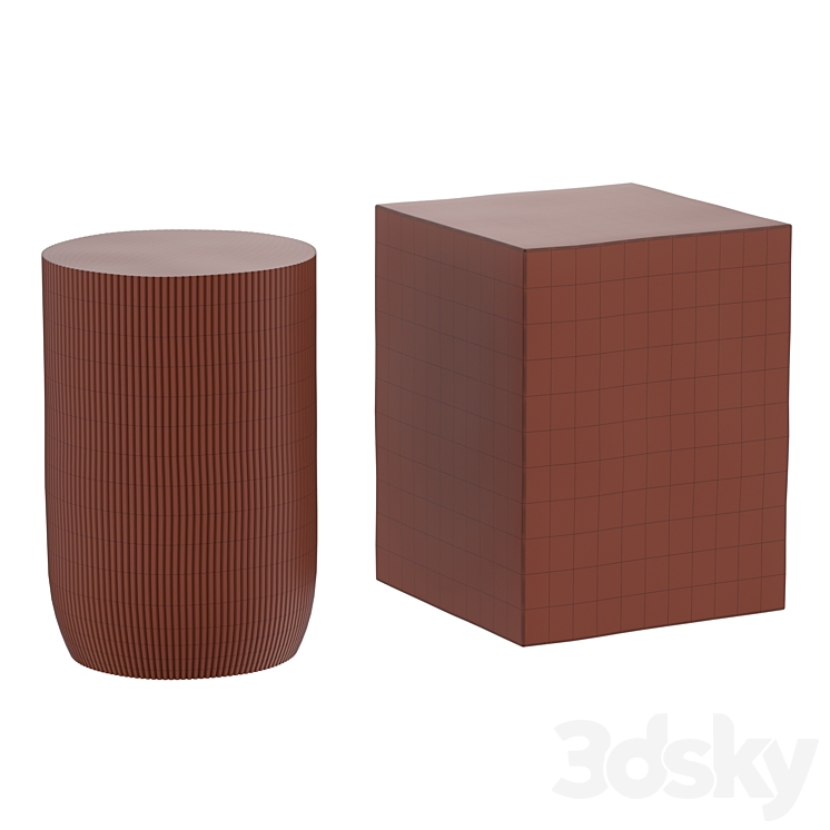 Set of coffee tables Dome deco FU9-W2\/FU9-W1 3DS Max Model - thumbnail 2