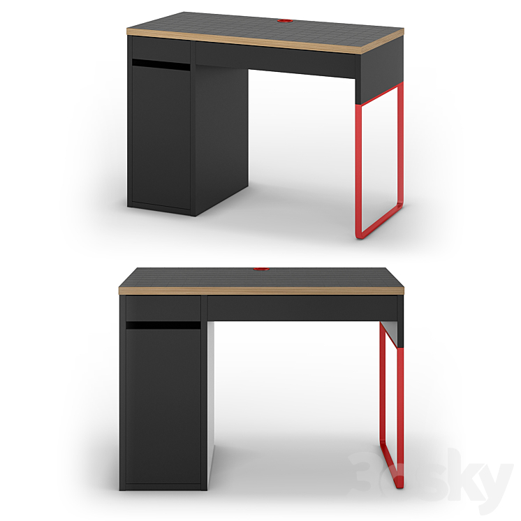 Set of desks IKEA set 2 3DS Max - thumbnail 2