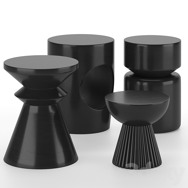 Set of side tables 01 3DS Max - thumbnail 1