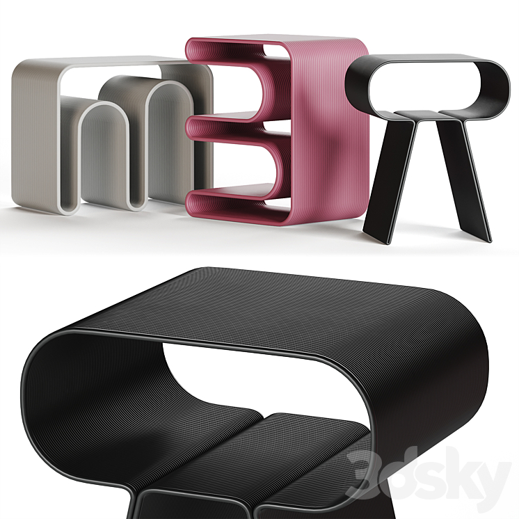 Set of tables EBURET 1 3DS Max Model - thumbnail 1