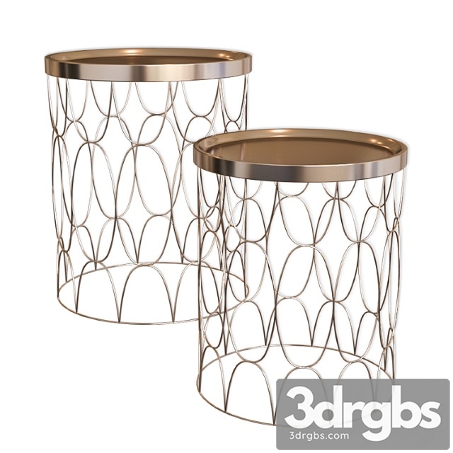 Set of two coffee tables with metal top a79100080 - thumbnail 1