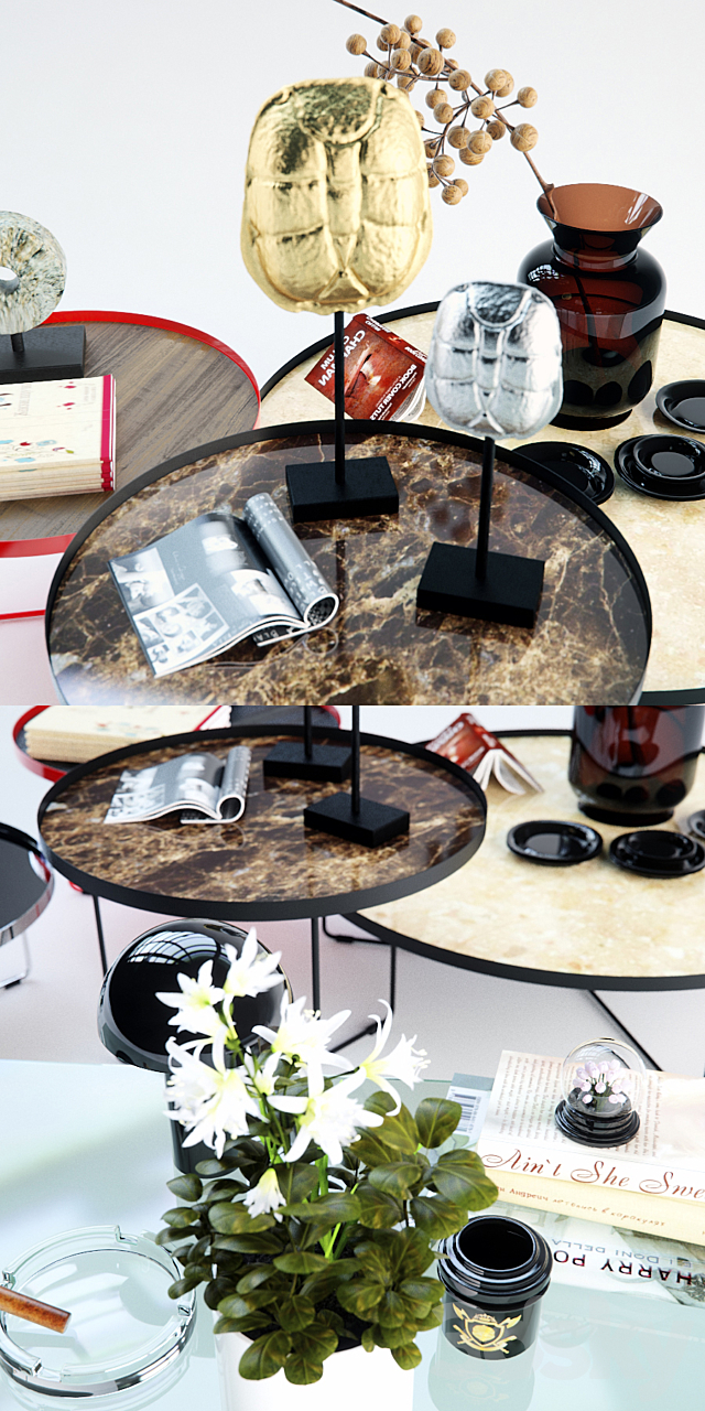 Set Sattelan Italia 4 coffee tables 3DS Max Model - thumbnail 2