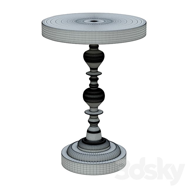 Shaine side table black metal 3DSMax File - thumbnail 2