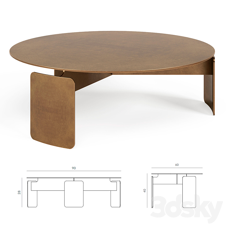 Shirudo Coffee Table 3DS Max - thumbnail 2