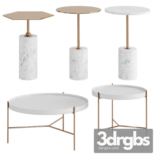 Side & coffee tables set 2 3dsmax Download - thumbnail 1