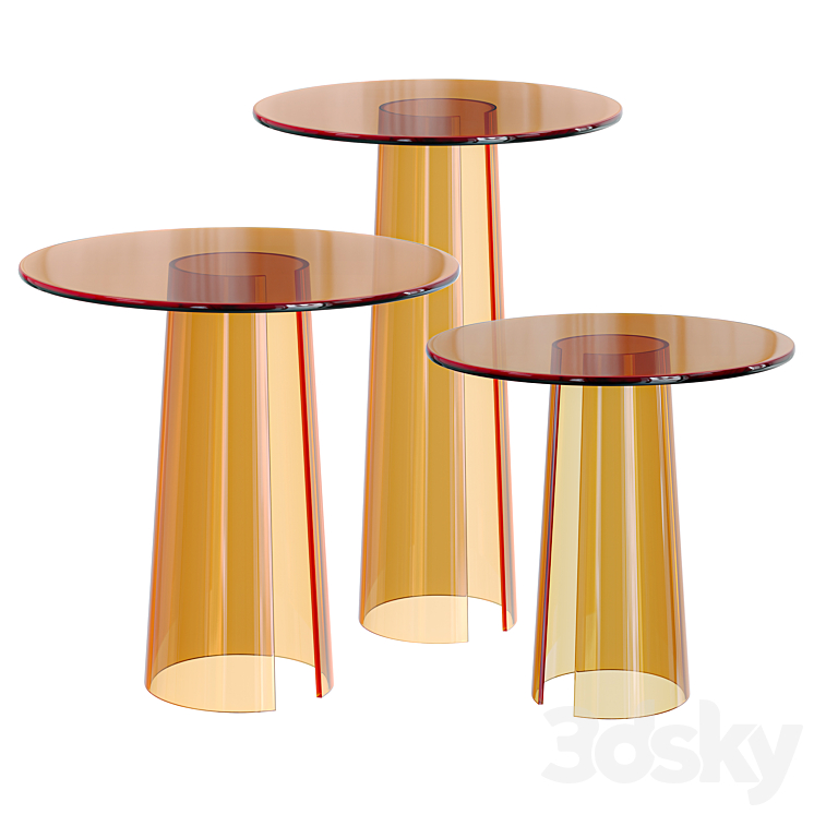 Side table Acrylic 3DS Max Model - thumbnail 1