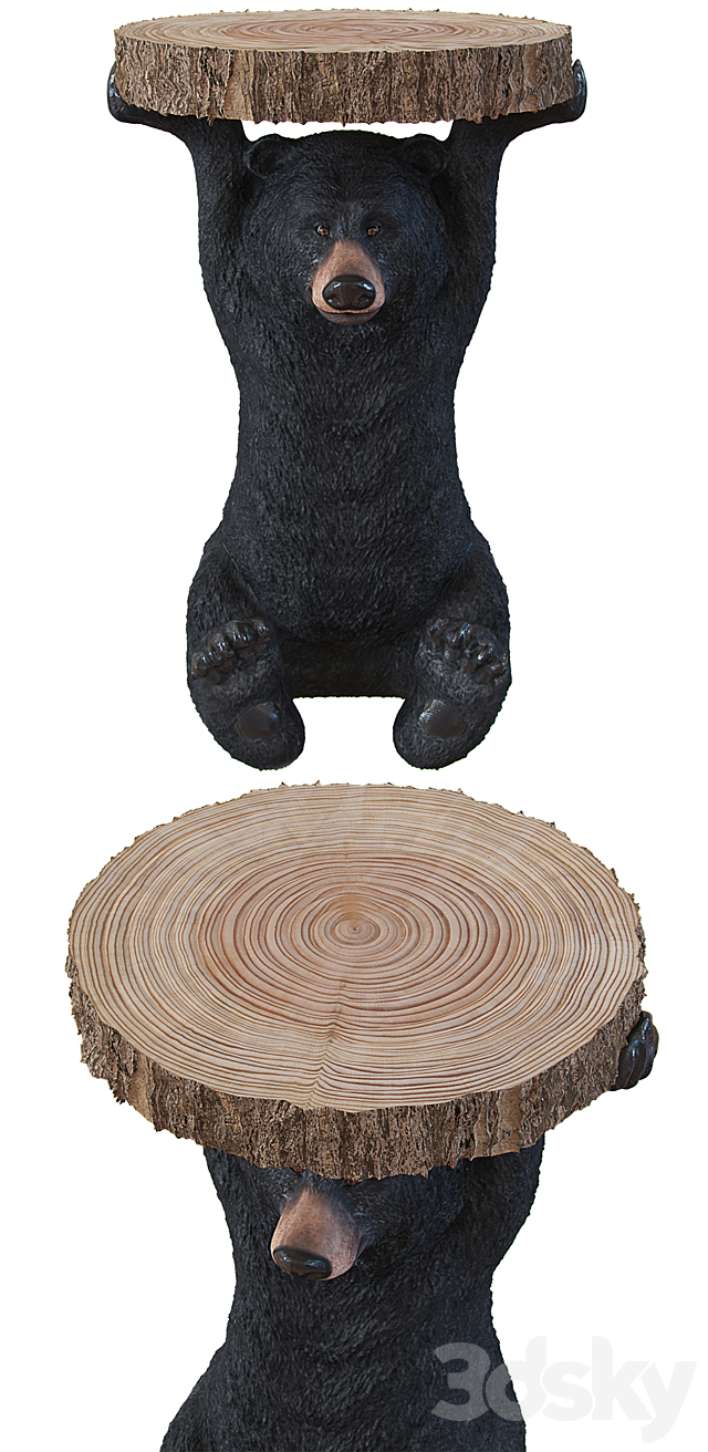 Side table animal bear 3ds Max - thumbnail 2