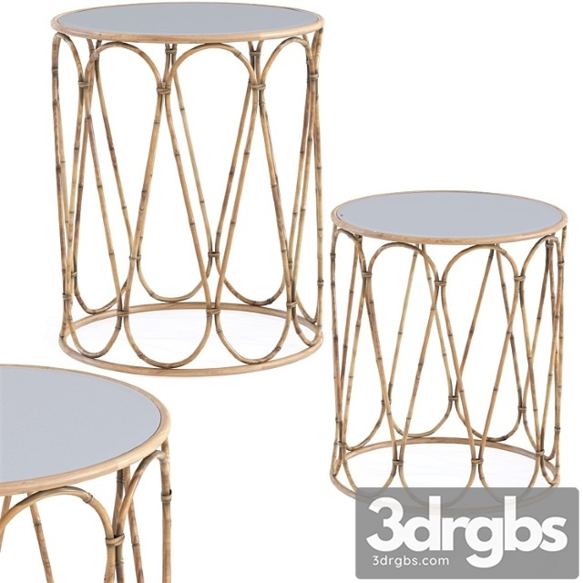 Side table bamboo loop (2set) 2 3dsmax Download - thumbnail 1