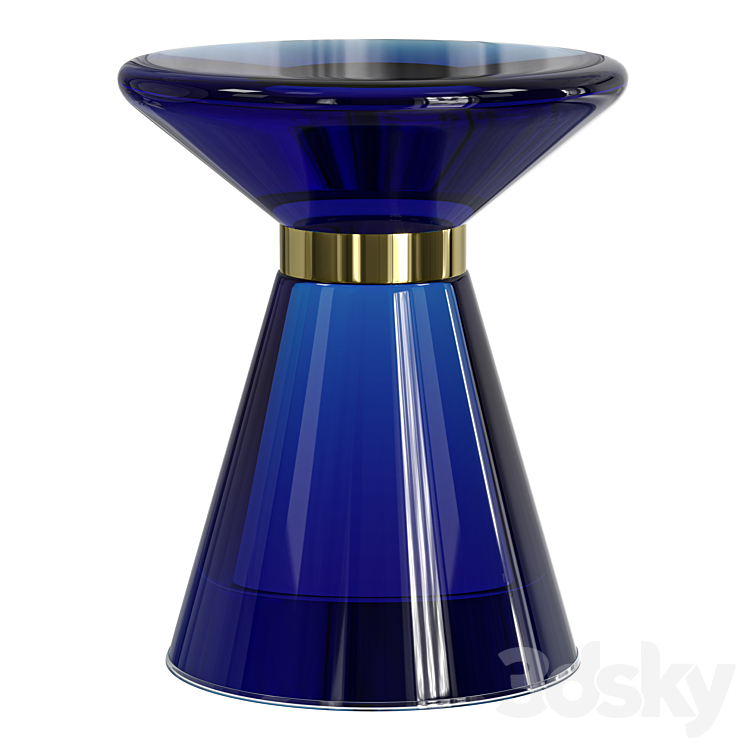 Side table Blue Glass 3DS Max Model - thumbnail 1