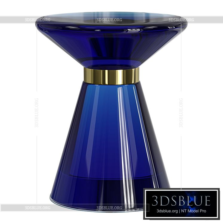 Side table Blue Glass 3DS Max - thumbnail 3