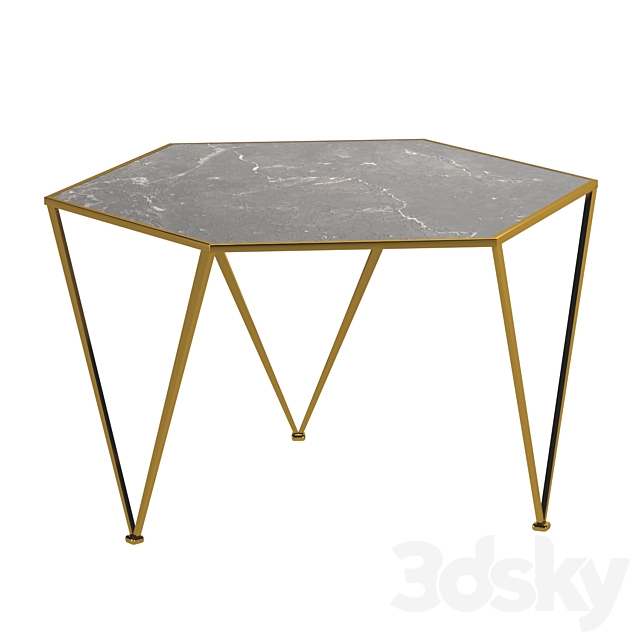 Side table Hexagon Marble Countertop 3DSMax File - thumbnail 1