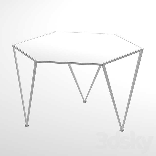 Side table Hexagon Marble Countertop 3DSMax File - thumbnail 3