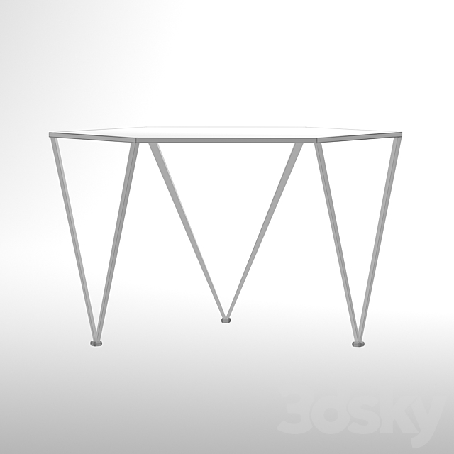 Side table Hexagon Marble Countertop 3DSMax File - thumbnail 4