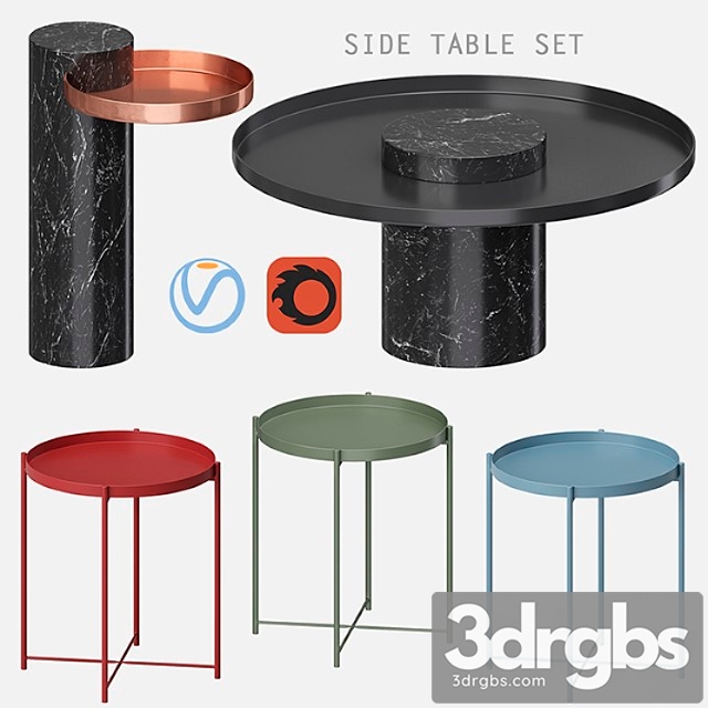 Side table set 2 3dsmax Download - thumbnail 1