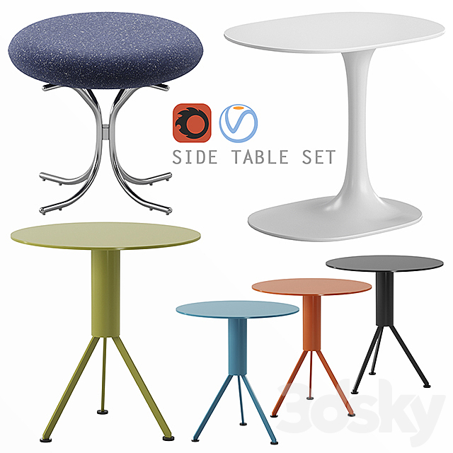 Side table set 3DSMax File - thumbnail 1