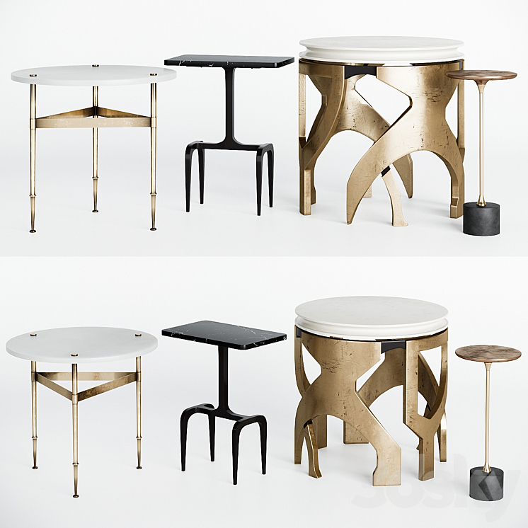 Side tables and accent tables set 3DS Max - thumbnail 1