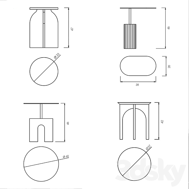 Side tables by Aparentment 3DSMax File - thumbnail 2