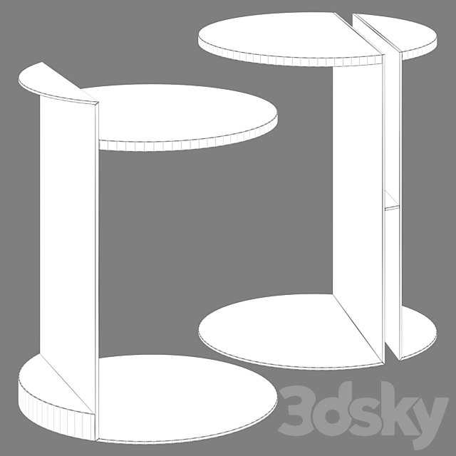 Side tables Fabio Teixeira Half Linea 3DS Max Model - thumbnail 3