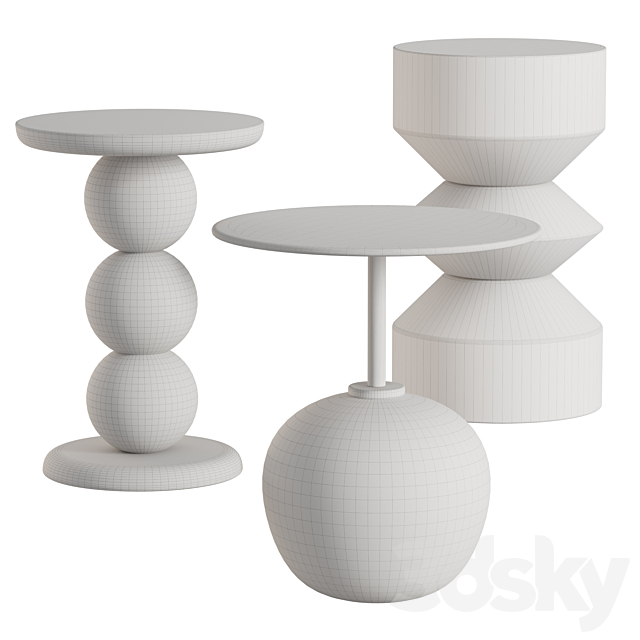 Side tables from H&M 3DS Max Model - thumbnail 5