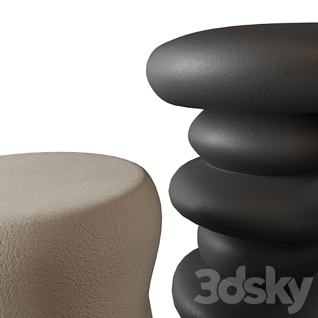 Side tables set 3ds Max - thumbnail 2