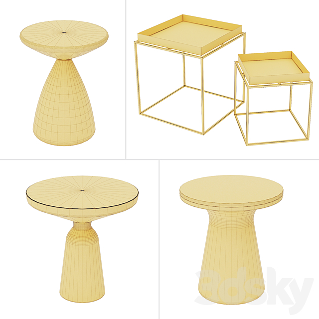 Side Tables – Vol.03 3DS Max Model - thumbnail 5