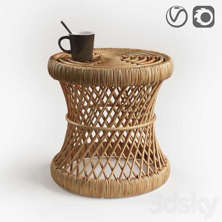 Sideboard stool Malu 3DS Max - thumbnail 2