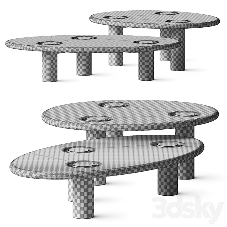 Simone Fanciullacci Asido Coffee Tables 3DS Max - thumbnail 2