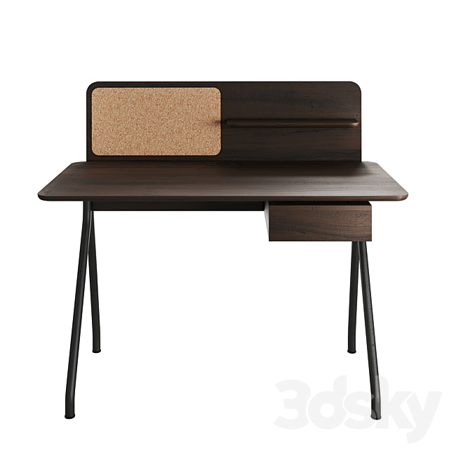 Simple Writing Desk with Divider by OEO Studio _ HBF Furniture 3DSMax File - thumbnail 2