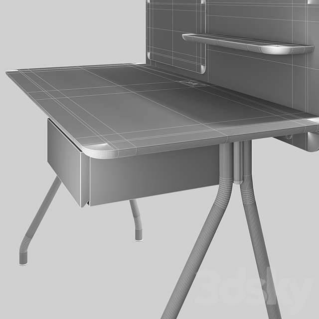 Simple Writing Desk with Divider by OEO Studio _ HBF Furniture 3DSMax File - thumbnail 4