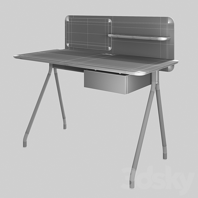 Simple Writing Desk with Divider by OEO Studio _ HBF Furniture 3DSMax File - thumbnail 5