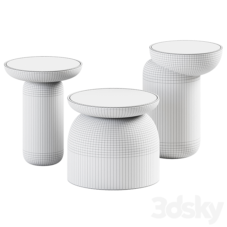 SinCa Design Mezcalitos Side Tables 3DS Max Model - thumbnail 2