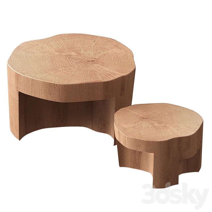 Slab coffee tables 3DS Max Model - thumbnail 1