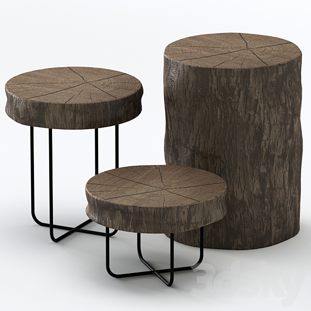 Slab coffee tables 3DS Max Model - thumbnail 2