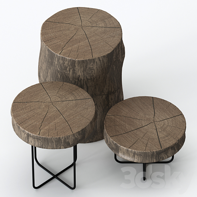 Slab coffee tables 3DS Max Model - thumbnail 3