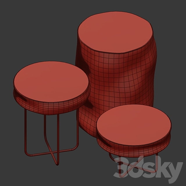 Slab coffee tables 3DS Max Model - thumbnail 5