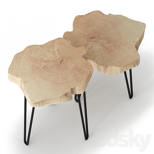 Slab coffee tables. 3DS Max Model - thumbnail 2