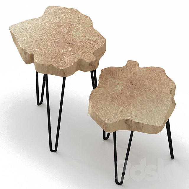 Slab coffee tables. 3DS Max Model - thumbnail 3