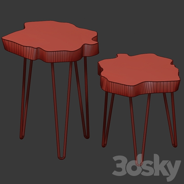 Slab coffee tables. 3DS Max Model - thumbnail 5