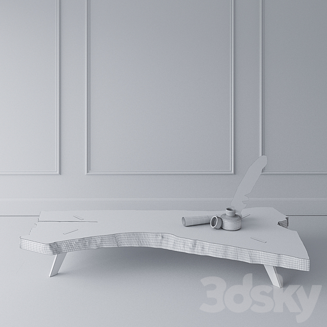 Slab & Soffee table 3DS Max Model - thumbnail 3