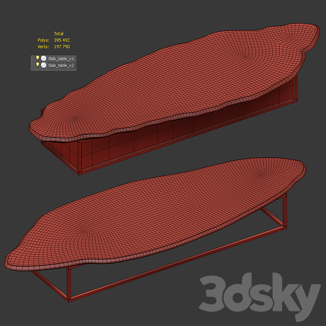 Slab tables with welded seams. 2 models 3DSMax File - thumbnail 5