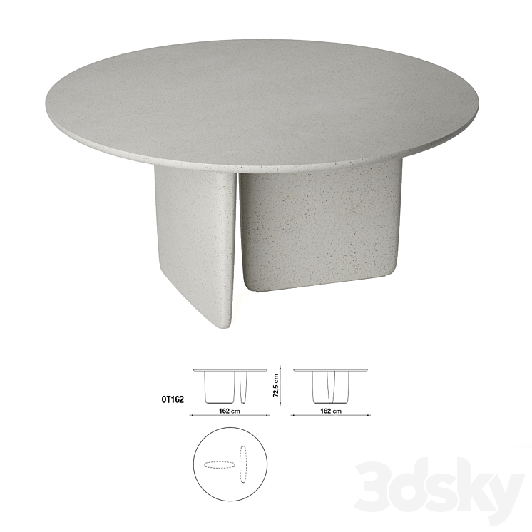 Small Tobi-Ishi outdoor table 2. B&B Italia 3DS Max - thumbnail 2