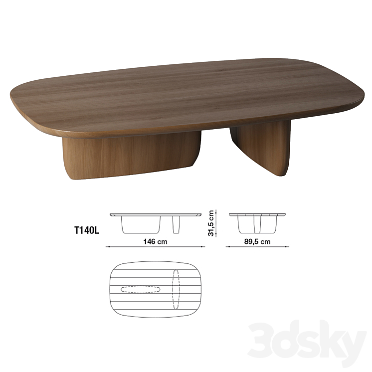 Small Tobi-Ishi table. B&B Italia 3DS Max - thumbnail 2