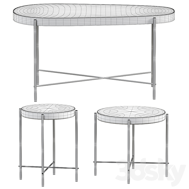 Sol Marble Coffee Table 3DS Max Model - thumbnail 2