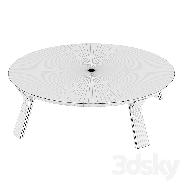 Solid coffee table 3ds Max - thumbnail 2