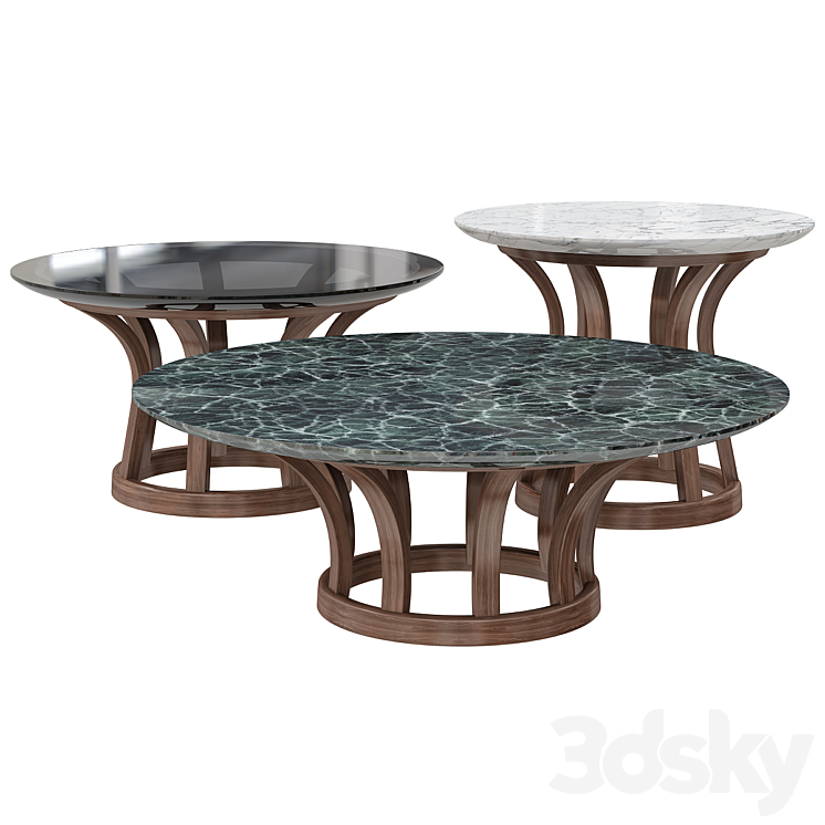 Solid Wood Coffee Table 3DS Max Model - thumbnail 3