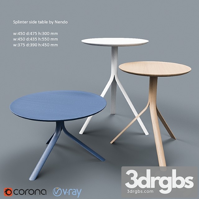 Splinter side table by nendo (oki sato) 2 3dsmax Download - thumbnail 1