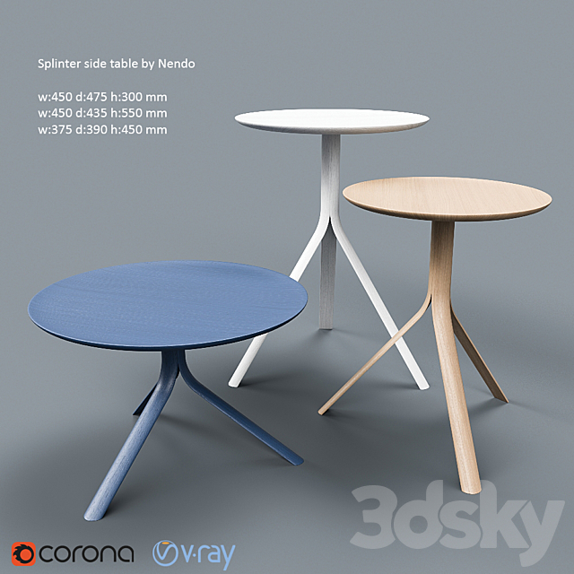 Splinter side table by Nendo (Oki Sato) 3DSMax File - thumbnail 1