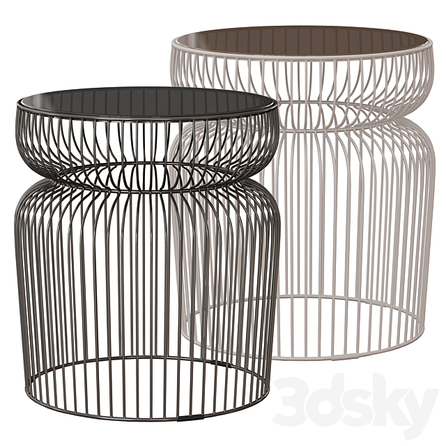 Spoke Glass Metal End Table (Crate and Barrel) 3DSMax File - thumbnail 1