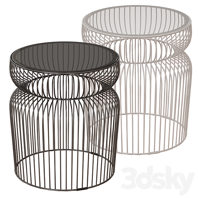 Spoke Glass Metal End Table (Crate and Barrel) 3DSMax File - thumbnail 2