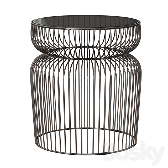 Spoke Glass Metal End Table (Crate and Barrel) 3DSMax File - thumbnail 3